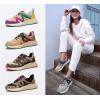 imageLUCKY STEP Womens Fashion Cusual Sneakers Platform Classic Leopard Walking Tennis Travel Shoes Chunky Colorful Lifestyle SneakersCamelBeige