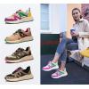 imageLUCKY STEP Womens Fashion Cusual Sneakers Platform Classic Leopard Walking Tennis Travel Shoes Chunky Colorful Lifestyle SneakersFuchsiaGreen