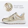 imageLUCKY STEP Womens Fashion Cusual Sneakers Platform Classic Leopard Walking Tennis Travel Shoes Chunky Colorful Lifestyle SneakersGold