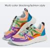imageLUCKY STEP Womens Fashion Cusual Sneakers Platform Classic Leopard Walking Tennis Travel Shoes Chunky Colorful Lifestyle SneakersGreenOrange