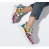 imageLUCKY STEP Womens Fashion Cusual Sneakers Platform Classic Leopard Walking Tennis Travel Shoes Chunky Colorful Lifestyle SneakersGreenOrange