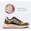 imageLUCKY STEP Womens Fashion Cusual Sneakers Platform Classic Leopard Walking Tennis Travel Shoes Chunky Colorful Lifestyle SneakersKhakiBeige
