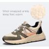 imageLUCKY STEP Womens Fashion Cusual Sneakers Platform Classic Leopard Walking Tennis Travel Shoes Chunky Colorful Lifestyle SneakersKhakiBeige Wool
