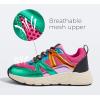 imageLUCKY STEP Womens Fashion Cusual Sneakers Platform Classic Leopard Walking Tennis Travel Shoes Chunky Colorful Lifestyle SneakersOrangeFuchsia