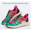imageLUCKY STEP Womens Fashion Cusual Sneakers Platform Classic Leopard Walking Tennis Travel Shoes Chunky Colorful Lifestyle SneakersOrangeFuchsia