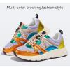 imageLUCKY STEP Womens Fashion Cusual Sneakers Platform Classic Leopard Walking Tennis Travel Shoes Chunky Colorful Lifestyle SneakersOrangePurple