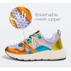 imageLUCKY STEP Womens Fashion Cusual Sneakers Platform Classic Leopard Walking Tennis Travel Shoes Chunky Colorful Lifestyle SneakersOrangePurple