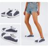 imageLUCKY STEP Womens Fashion Sneakers Classic Casual Tennis Lace up PU Leather Walking Shoes Comfortable Non Slip SneakersNavy
