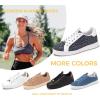 imageLUCKY STEP Womens Fashion Sneakers Classic Casual Tennis Lace up PU Leather Walking Shoes Comfortable Non Slip SneakersNavy