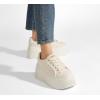 imageLUCKY STEP Womens Platform Fashion Sneakers Classic Wedge Canvas Casual Low Top Retro Walking ShoesBeige