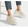 imageLUCKY STEP Womens Platform Fashion Sneakers Classic Wedge Canvas Casual Low Top Retro Walking ShoesBeige