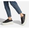 imageLUCKY STEP Womens Platform Fashion Sneakers Classic Wedge Canvas Casual Low Top Retro Walking ShoesBlack