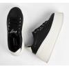 imageLUCKY STEP Womens Platform Fashion Sneakers Classic Wedge Canvas Casual Low Top Retro Walking ShoesBlack