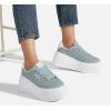 imageLUCKY STEP Womens Platform Fashion Sneakers Classic Wedge Canvas Casual Low Top Retro Walking ShoesDenim Blue