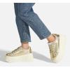 imageLUCKY STEP Womens Platform Fashion Sneakers Classic Wedge Canvas Casual Low Top Retro Walking ShoesGold