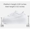 imageLUCKY STEP Womens Platform Fashion Sneakers Classic Wedge Canvas Casual Low Top Retro Walking ShoesWhite