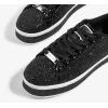 imageLUCKY STEP Womens Platform Glitter Sneakers  Sparkly Bling Shiny Dressy Bedazzled Wedding Bridal Fashion Walking ShoesBlack