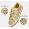 imageLUCKY STEP Womens Platform Glitter Sneakers  Sparkly Bling Shiny Dressy Bedazzled Wedding Bridal Fashion Walking ShoesGold