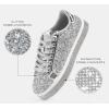 imageLUCKY STEP Womens Platform Glitter Sneakers  Sparkly Bling Shiny Dressy Bedazzled Wedding Bridal Fashion Walking ShoesSilver