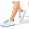imageLUCKY STEP Womens Platform Glitter Sneakers  Sparkly Bling Shiny Dressy Bedazzled Wedding Bridal Fashion Walking ShoesWhite