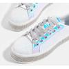 imageLUCKY STEP Womens Platform Glitter Sneakers  Sparkly Bling Shiny Dressy Bedazzled Wedding Bridal Fashion Walking ShoesWhite