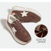 imageLUCKY STEP Womens Star Platform Sneakers Fashion Chunky Retro Trendy Casual Tennis Running Trainning Walking ShoesDark Brown