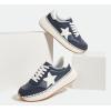 imageLUCKY STEP Womens Star Platform Sneakers Fashion Chunky Retro Trendy Casual Tennis Running Trainning Walking ShoesNavy