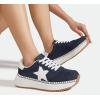 imageLUCKY STEP Womens Star Platform Sneakers Fashion Chunky Retro Trendy Casual Tennis Running Trainning Walking ShoesNavy