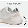 imageLUCKY STEP Womens Star Platform Sneakers Fashion Chunky Retro Trendy Casual Tennis Running Trainning Walking ShoesWhiteGrey