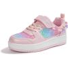 imageLUCKY STEP Girls Glitter Sneakers Slip On Hook and Loops Athletic Sparkly Beads Casual Tennis School Party Cute Running Shoes for ChildrenGirlsKidsPinkRainbow