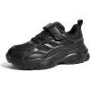 imageLUCKY STEP Kids Shoes Boys Girls UnisexChild Running Tennis Shoes School Students Spring and Autumn Hook and Loops Strap Casual Shoes for ToddlerLittle KidBig KidAll Black