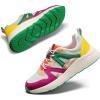 imageLUCKY STEP Womens Fashion Cusual Sneakers Platform Classic Leopard Walking Tennis Travel Shoes Chunky Colorful Lifestyle SneakersFuchsiaGreen