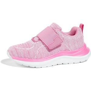 imageLUCKY STEP Boys Girls Sneakers Kids Shoes Unisex Walking Running School Athletic Hook and Loops Strap Breathable Tennis Shoes for ToddlerLittle KidBig KidFushia