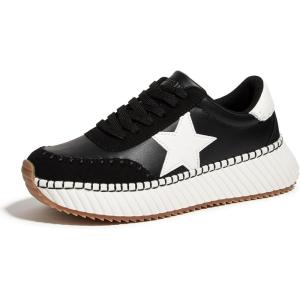 imageLUCKY STEP Womens Star Platform Sneakers Fashion Chunky Retro Trendy Casual Tennis Running Trainning Walking ShoesBlack
