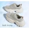 imageLUCKY STEP Chunky Sneakers for Women Platform Tennis Fashion White Dad Shoes Mesh Breathable Casual Wedge Lace Up Walking SneakersTaupe