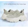 imageLUCKY STEP Chunky Sneakers for Women Platform Tennis Fashion White Dad Shoes Mesh Breathable Casual Wedge Lace Up Walking SneakersTaupe