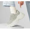 imageLUCKY STEP Chunky Sneakers for Women Platform Tennis Fashion White Dad Shoes Mesh Breathable Casual Wedge Lace Up Walking SneakersTaupe