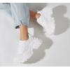 imageLUCKY STEP Chunky Sneakers for Women Platform Tennis Fashion White Dad Shoes Mesh Breathable Casual Wedge Lace Up Walking SneakersWhite