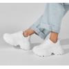 imageLUCKY STEP Chunky Sneakers for Women Platform Tennis Fashion White Dad Shoes Mesh Breathable Casual Wedge Lace Up Walking SneakersWhite