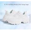 imageLUCKY STEP Chunky Sneakers for Women Platform Tennis Fashion White Dad Shoes Mesh Breathable Casual Wedge Lace Up Walking SneakersWhite