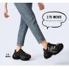 imageLUCKY STEP Womens Chunky Sneakers Platform Fashion Rhinestone Sparkly Dad Walking Shoes Butterfly Lace Wedge Casual Shiny Thick Sole FootwearBlack