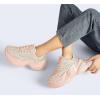 imageLUCKY STEP Womens Chunky Sneakers Platform Fashion Rhinestone Sparkly Dad Walking Shoes Butterfly Lace Wedge Casual Shiny Thick Sole FootwearNude
