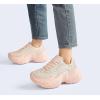 imageLUCKY STEP Womens Chunky Sneakers Platform Fashion Rhinestone Sparkly Dad Walking Shoes Butterfly Lace Wedge Casual Shiny Thick Sole FootwearNude