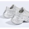 imageLUCKY STEP Womens Chunky Sneakers Platform Fashion Rhinestone Sparkly Dad Walking Shoes Butterfly Lace Wedge Casual Shiny Thick Sole FootwearSilver