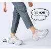 imageLUCKY STEP Womens Chunky Sneakers Platform Fashion Rhinestone Sparkly Dad Walking Shoes Butterfly Lace Wedge Casual Shiny Thick Sole FootwearSilver