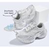 imageLUCKY STEP Womens Chunky Sneakers Platform Fashion Rhinestone Sparkly Dad Walking Shoes Butterfly Lace Wedge Casual Shiny Thick Sole FootwearSilver