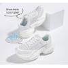imageLUCKY STEP Womens Chunky Sneakers Platform Fashion Rhinestone Sparkly Dad Walking Shoes Butterfly Lace Wedge Casual Shiny Thick Sole FootwearWhite