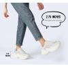 imageLUCKY STEP Womens Chunky Sneakers Platform Fashion Rhinestone Sparkly Dad Walking Shoes Butterfly Lace Wedge Casual Shiny Thick Sole FootwearWhite