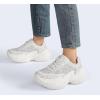 imageLUCKY STEP Womens Chunky Sneakers Platform Fashion Rhinestone Sparkly Dad Walking Shoes Butterfly Lace Wedge Casual Shiny Thick Sole FootwearWhite