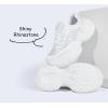 imageLUCKY STEP Womens Chunky Sneakers Platform Fashion Rhinestone Sparkly Dad Walking Shoes Butterfly Lace Wedge Casual Shiny Thick Sole FootwearWhite
